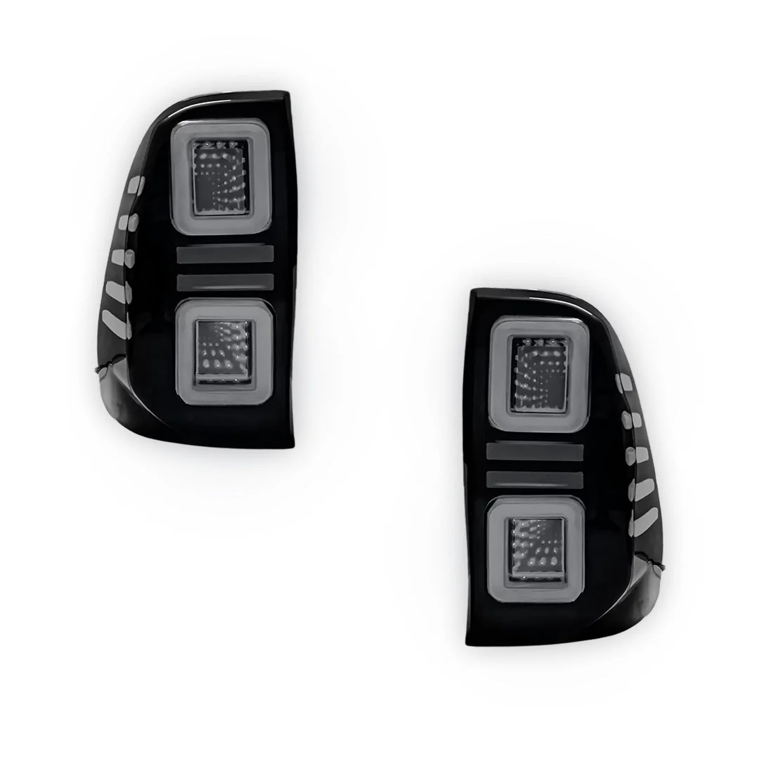 Toyota Hilux N80 (2015 - 2024) Sequential Smoked Block-Style LED Tail Lights LH + RH - Image 6