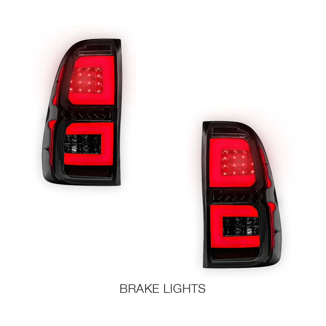 Toyota Hilux N80 (2015 - 2024) Sequential Smoked C-Style LED Tail Lights LH + RH - Image 4