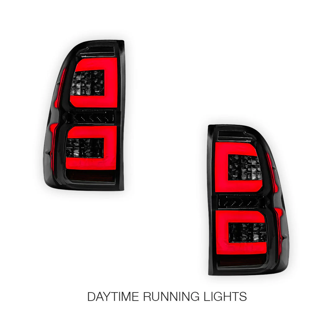 Toyota Hilux N80 (2015 - 2024) Sequential Smoked C-Style LED Tail Lights LH + RH - Image 5