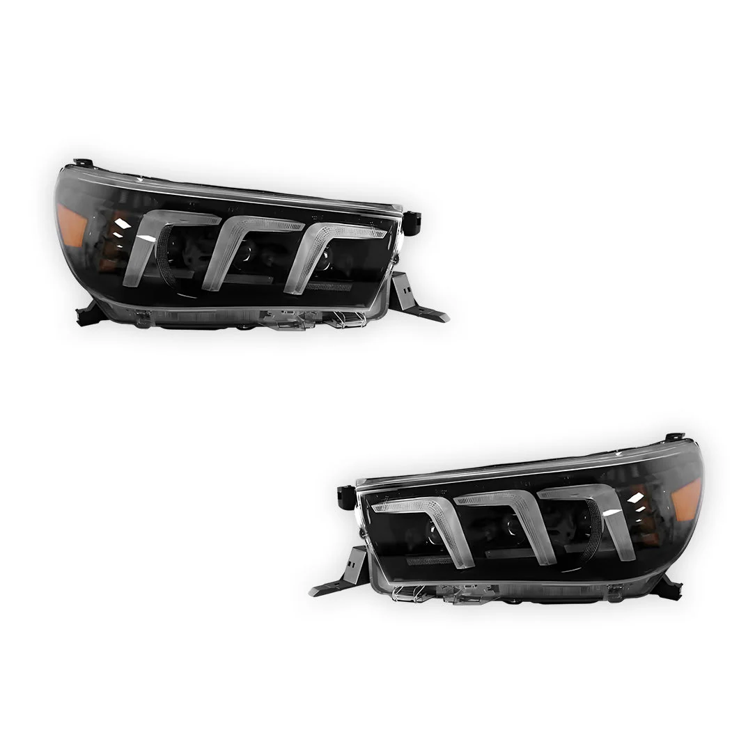 Toyota HiLux N80 (2016 - 2020) Full LED Real DRL Headlights with Sequential Indicators LH + RH - Image 6