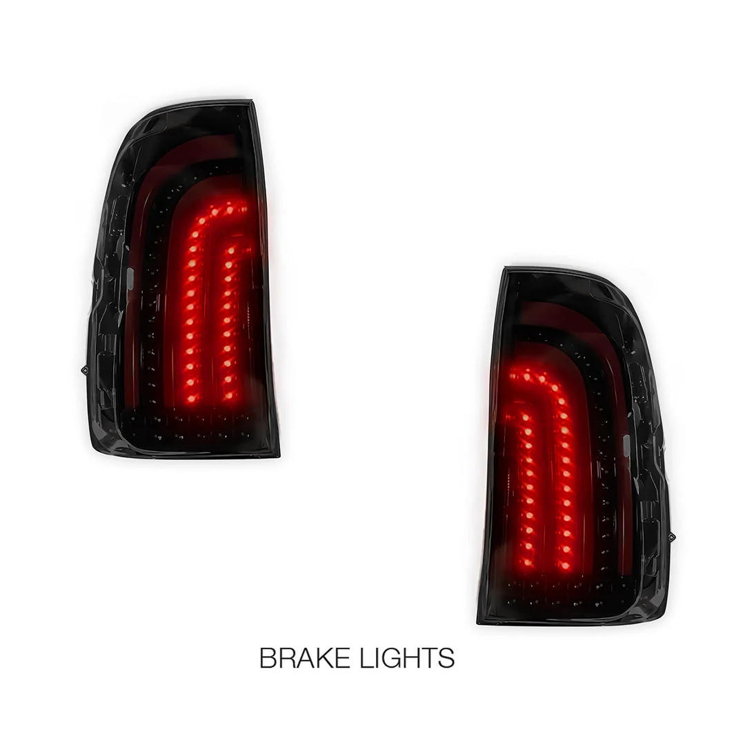 Toyota Hilux N80 / Revo Rocco (2015 - 2024) Sequential Smoked 3D Stripe Bar Full LED Tail Lights LH + RH - Image 2