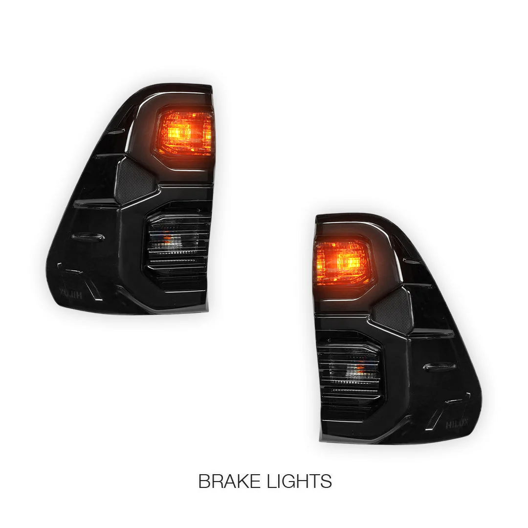 Toyota HiLux N80 / Revo Rocco (2015 - 2025) Smoked MY12 Update Style 3D LED Stripe Bar Tail Lights LH + RH - Image 4