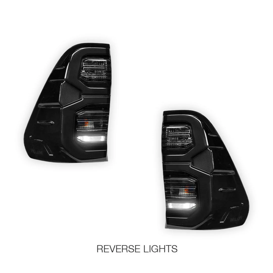 Toyota HiLux N80 / Revo Rocco (2015 - 2025) Smoked MY12 Update Style 3D LED Stripe Bar Tail Lights LH + RH - Image 5