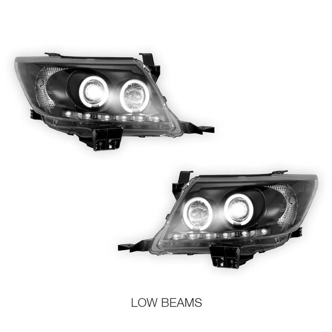 Toyota HiLux Vigo N70 (2011 - 2014) CCFL Angel-Eyes LED DRL Projector Headlights LH + RH - Image 10