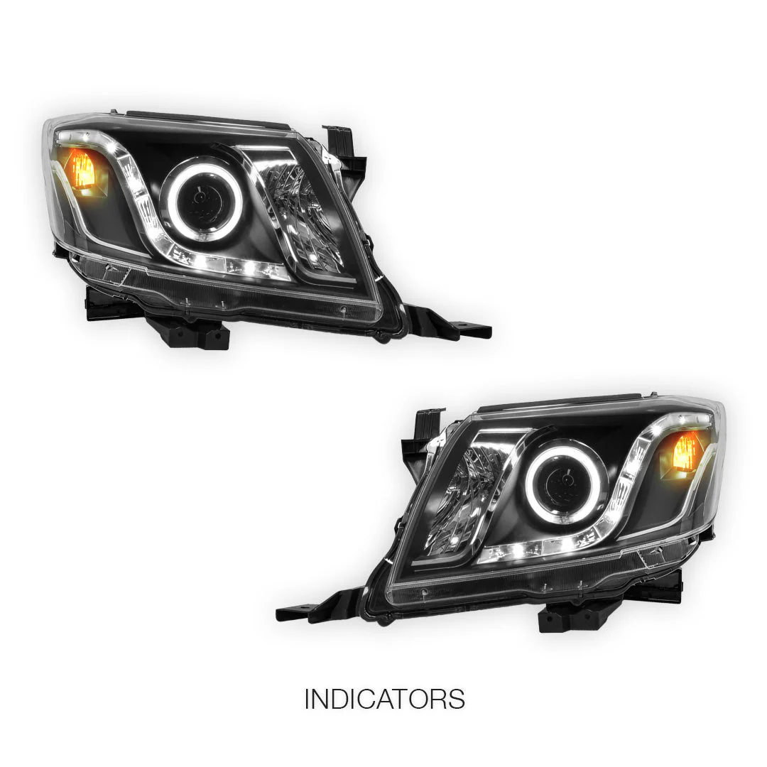 Toyota HiLux Vigo N70 (2011 - 2014) CCFL Angel-Eyes LED DRL Projector Headlights LH + RH - Image 3