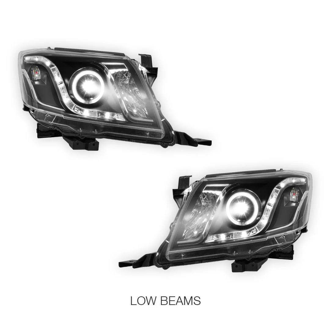 Toyota HiLux Vigo N70 (2011 - 2014) CCFL Angel-Eyes LED DRL Projector Headlights LH + RH - Image 4