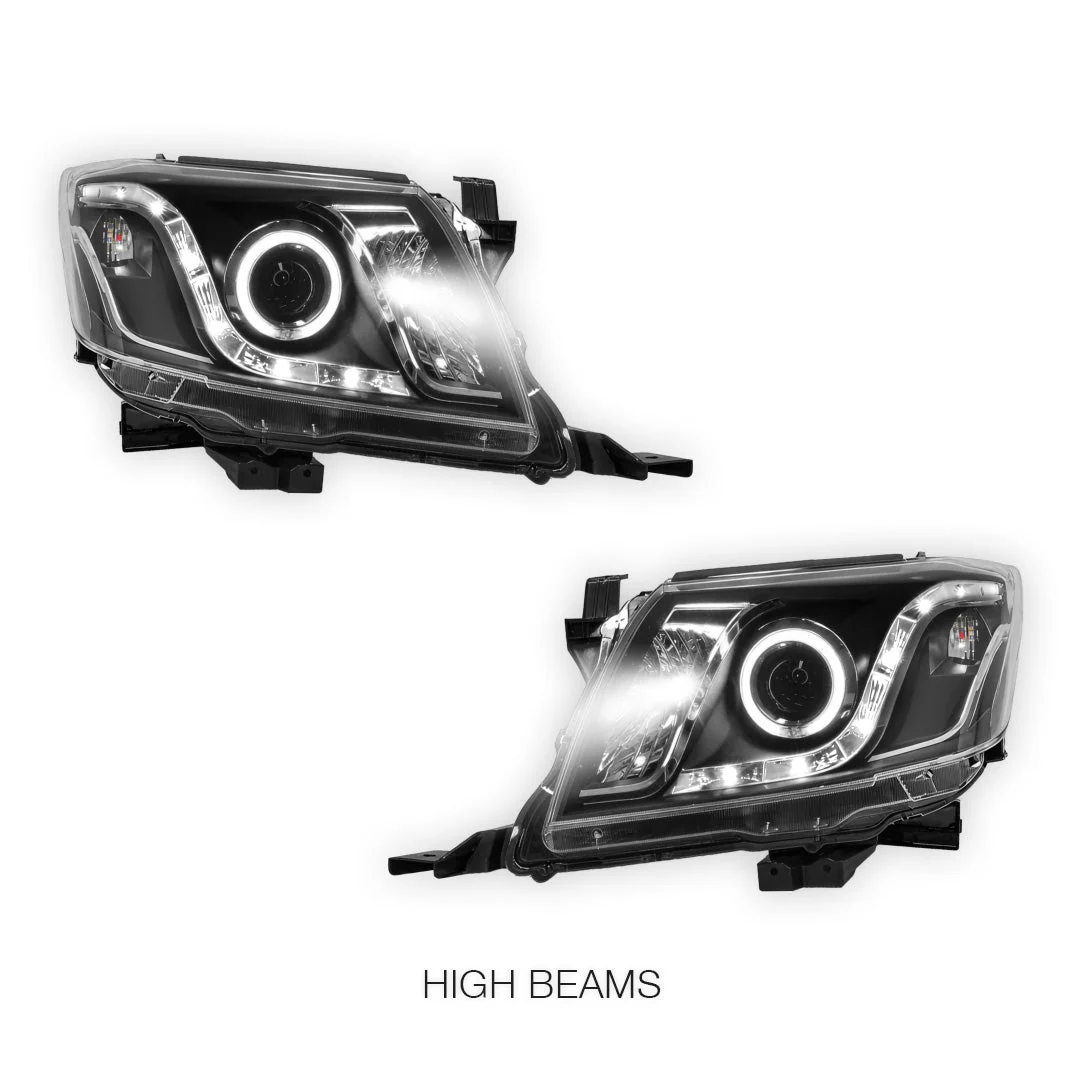 Toyota HiLux Vigo N70 (2011 - 2014) CCFL Angel-Eyes LED DRL Projector Headlights LH + RH - Image 5