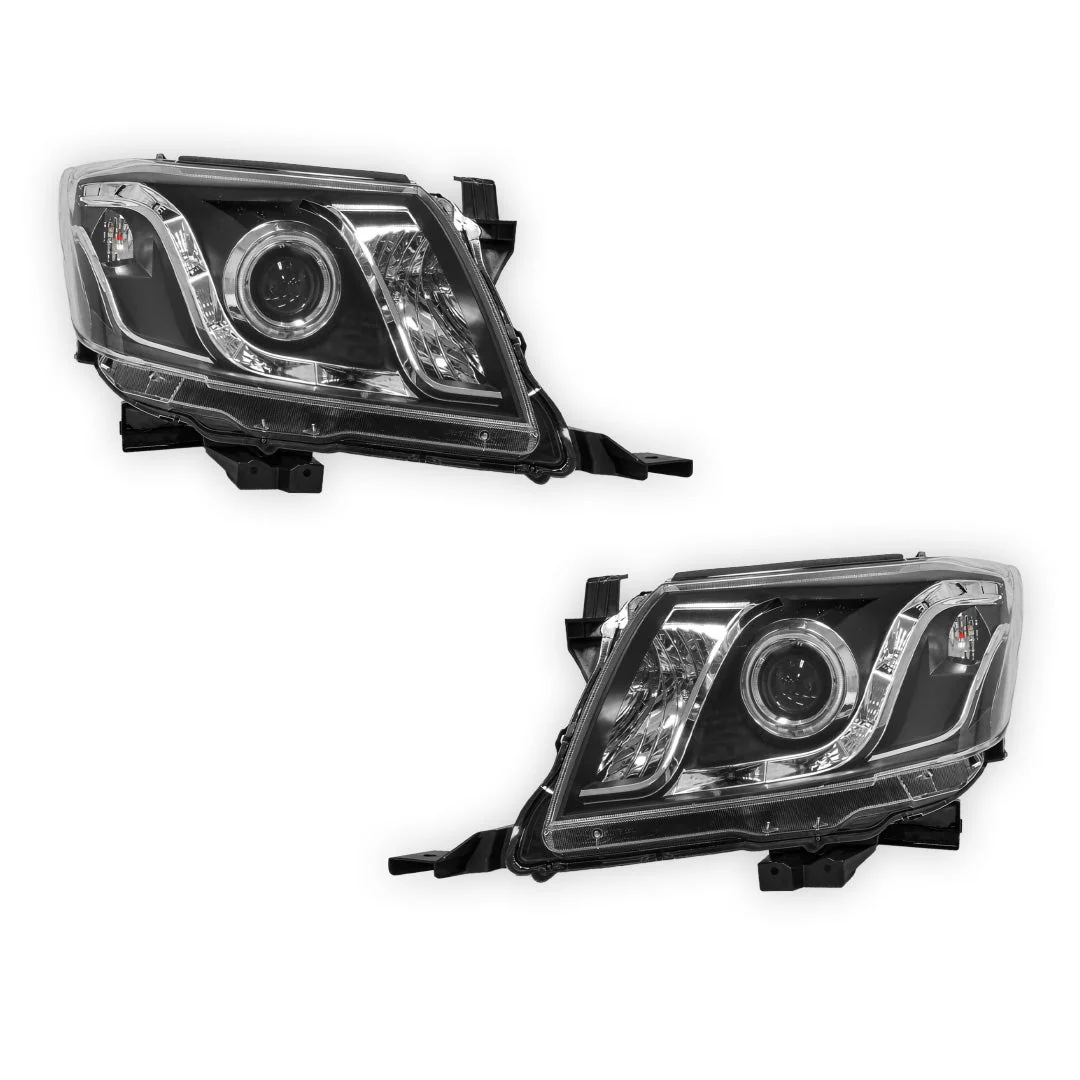 Toyota HiLux Vigo N70 (2011 - 2014) CCFL Angel-Eyes LED DRL Projector Headlights LH + RH - Image 6