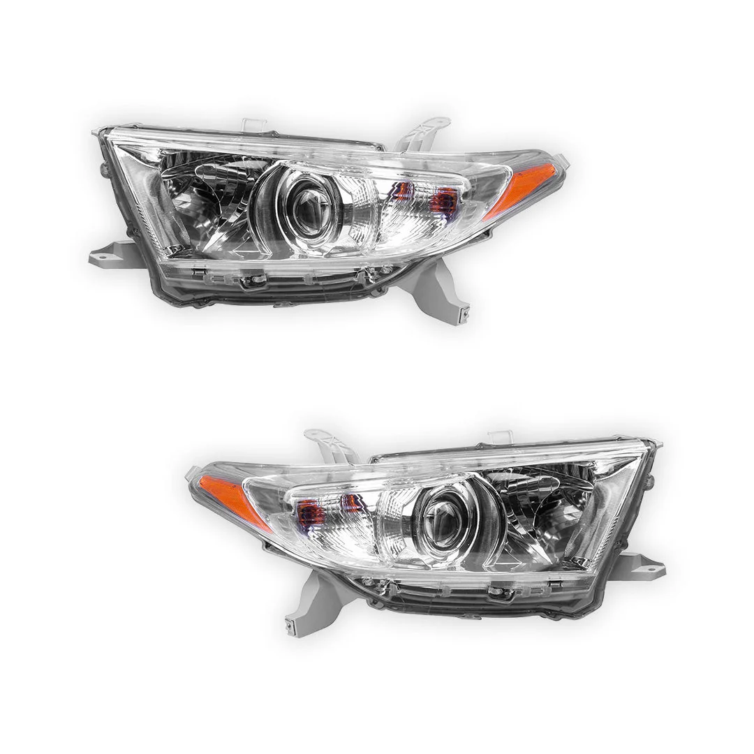 Toyota Kluger GSU40R (2010 - 2013) Chrome Halogen Headlights LH + RH - Image 2