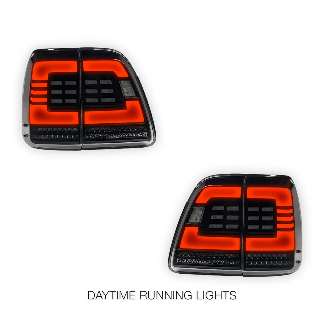 Toyota LandCruiser 100 Series (1998 - 2007) Black Sequential Full LED Tail Lights LH + RH - Image 2