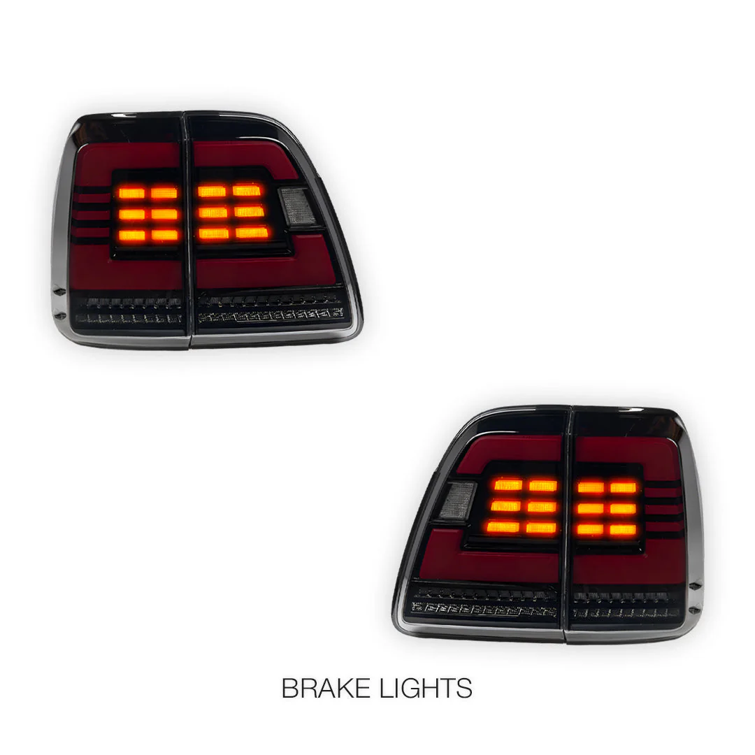 Toyota LandCruiser 100 Series (1998 - 2007) Black Sequential Full LED Tail Lights LH + RH - Image 3