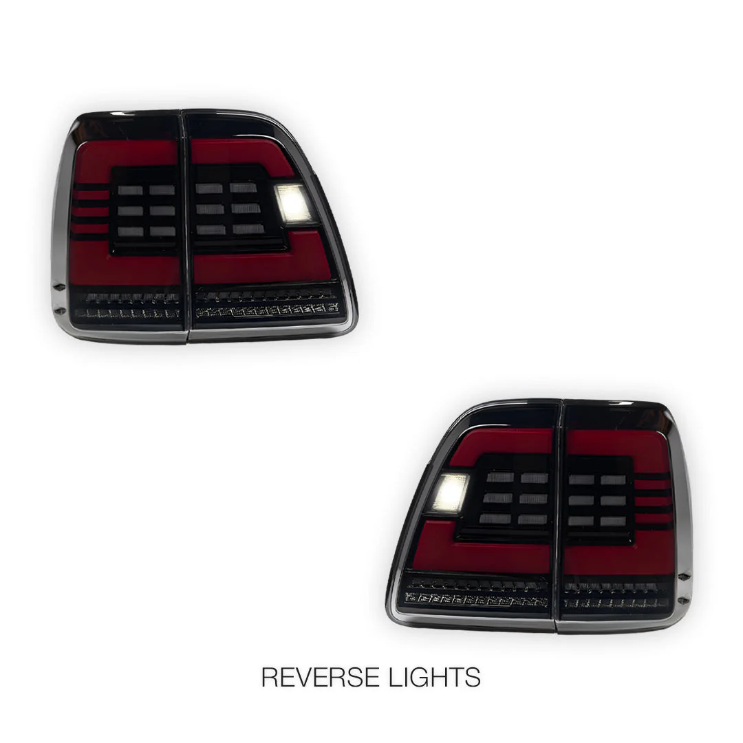 Toyota LandCruiser 100 Series (1998 - 2007) Black Sequential Full LED Tail Lights LH + RH - Image 5