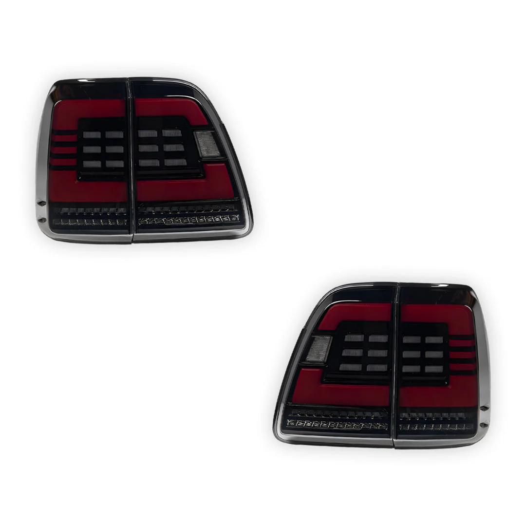 Toyota LandCruiser 100 Series (1998 - 2007) Black Sequential Full LED Tail Lights LH + RH - Image 6