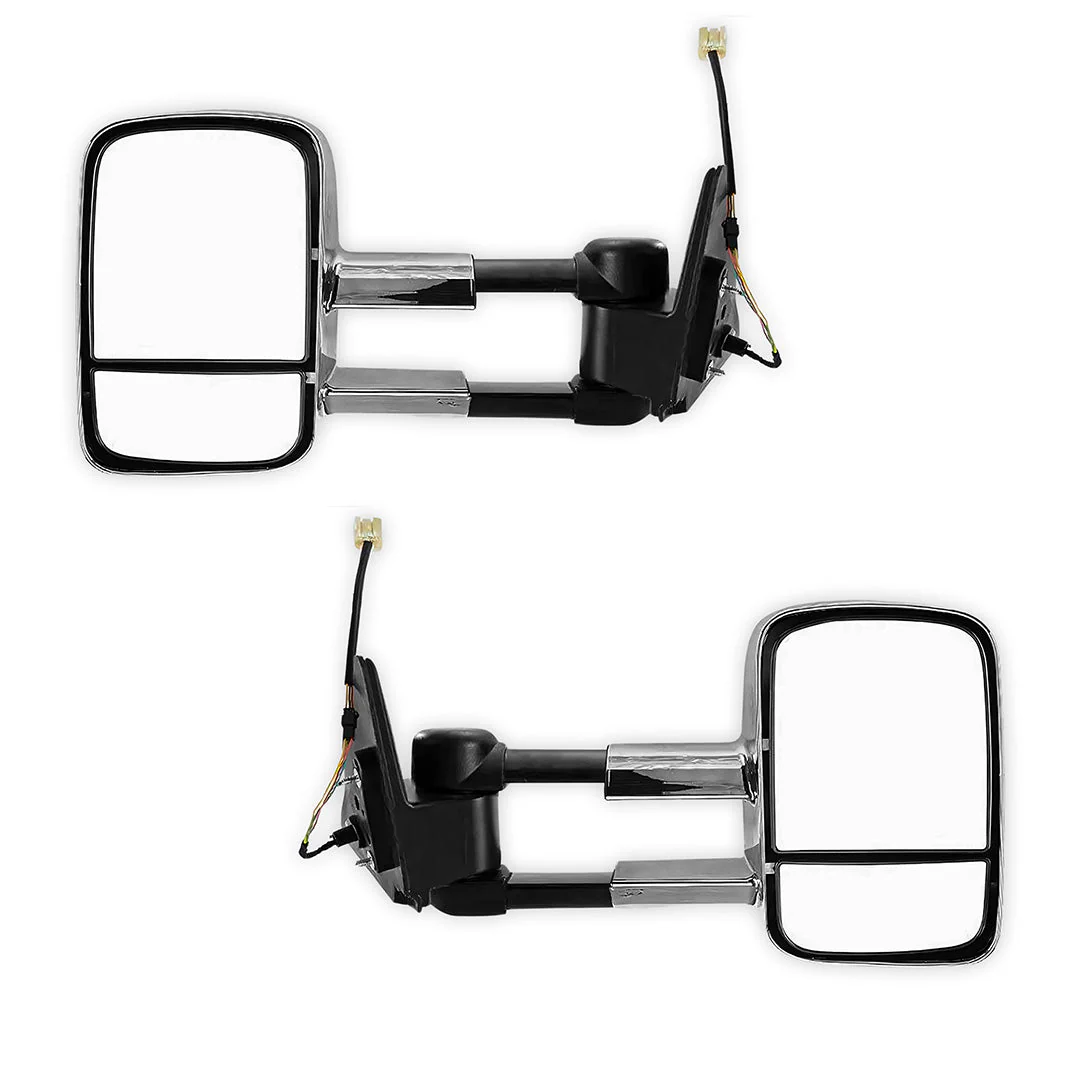Toyota LandCruiser 100 Series (1998 - 2007) Chrome Extendable Towing Side Mirrors - Image 2
