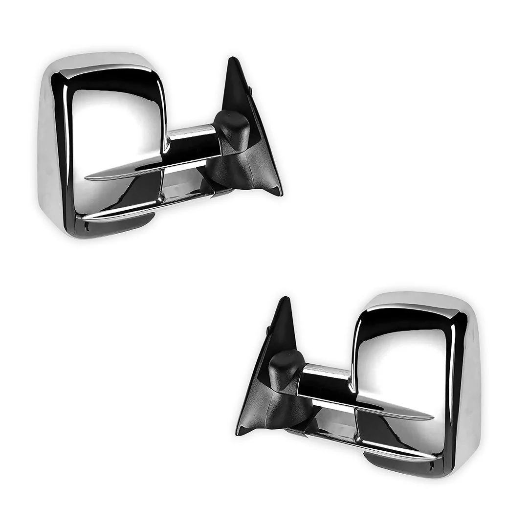 Toyota LandCruiser 100 Series (1998 - 2007) Chrome Extendable Towing Side Mirrors - Image 3