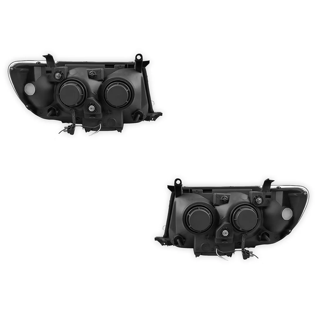 Toyota LandCruiser 100 Series (2005 - 2007) Black LED Halo Angel Eyes Headlights LH + RH - Image 3
