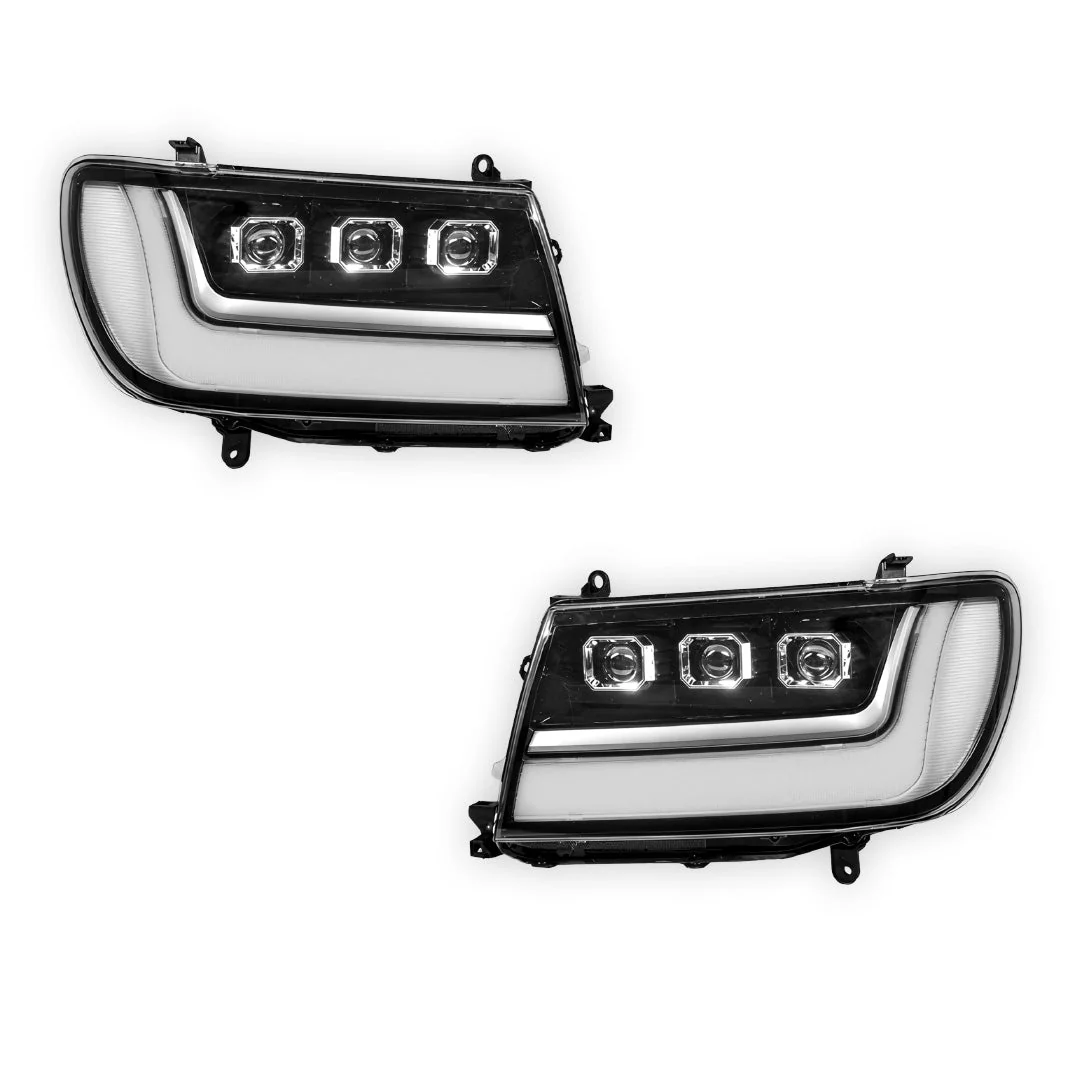 Toyota LandCruiser 100 Series (2005 - 2007) LED DRL Projector Headlights LH + RH - Image 12