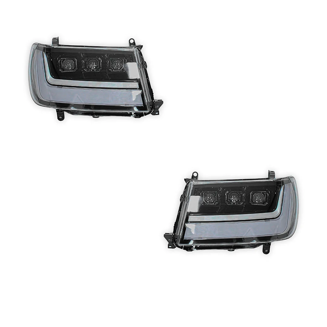 Toyota LandCruiser 100 Series (2005 - 2007) Sequential Full LED DRL Projector Headlights LH + RH - Image 6