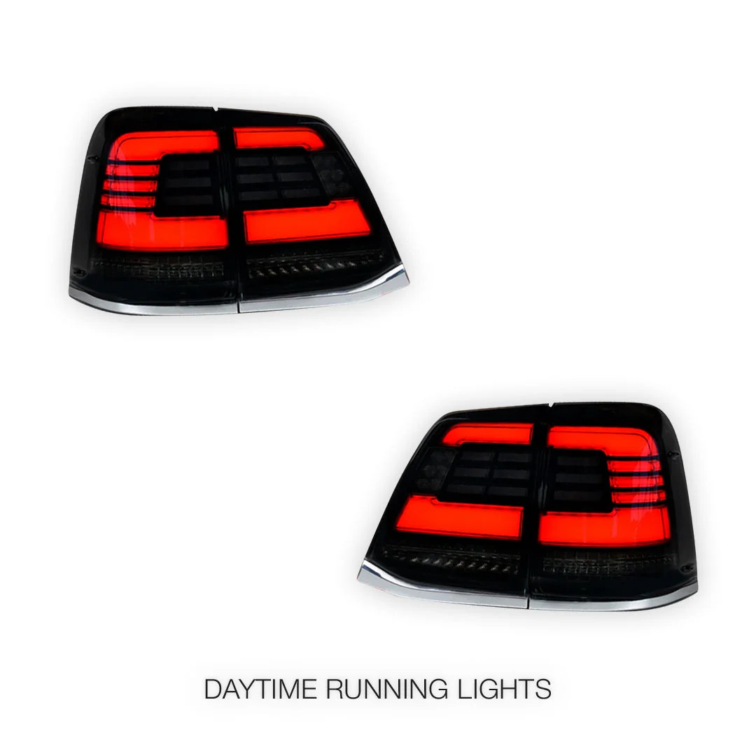 Toyota LandCruiser 200 Series (2007 - 2015) Black Sequential Full LED Tail Lights LH + RH - Image 2