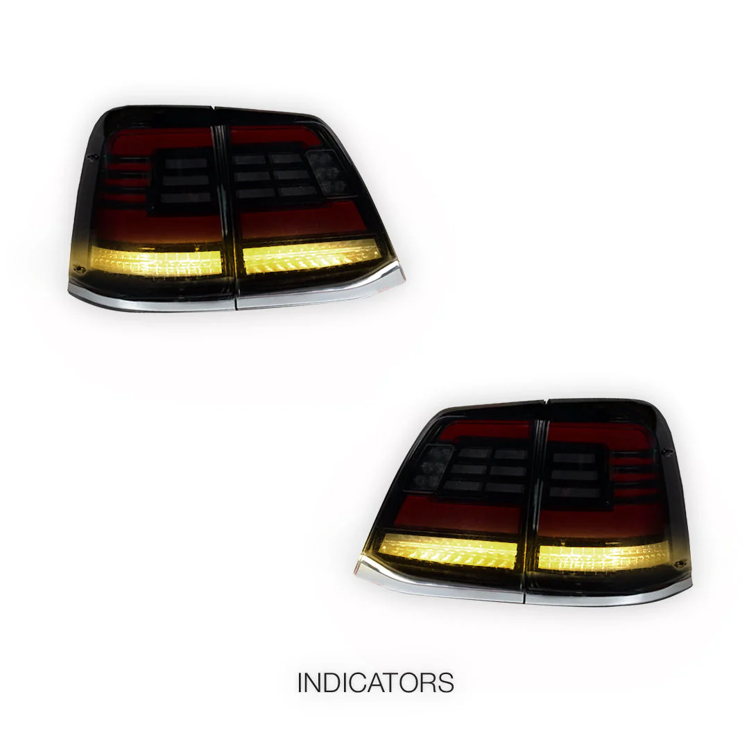 Toyota LandCruiser 200 Series (2007 - 2015) Black Sequential Full LED Tail Lights LH + RH - Image 3