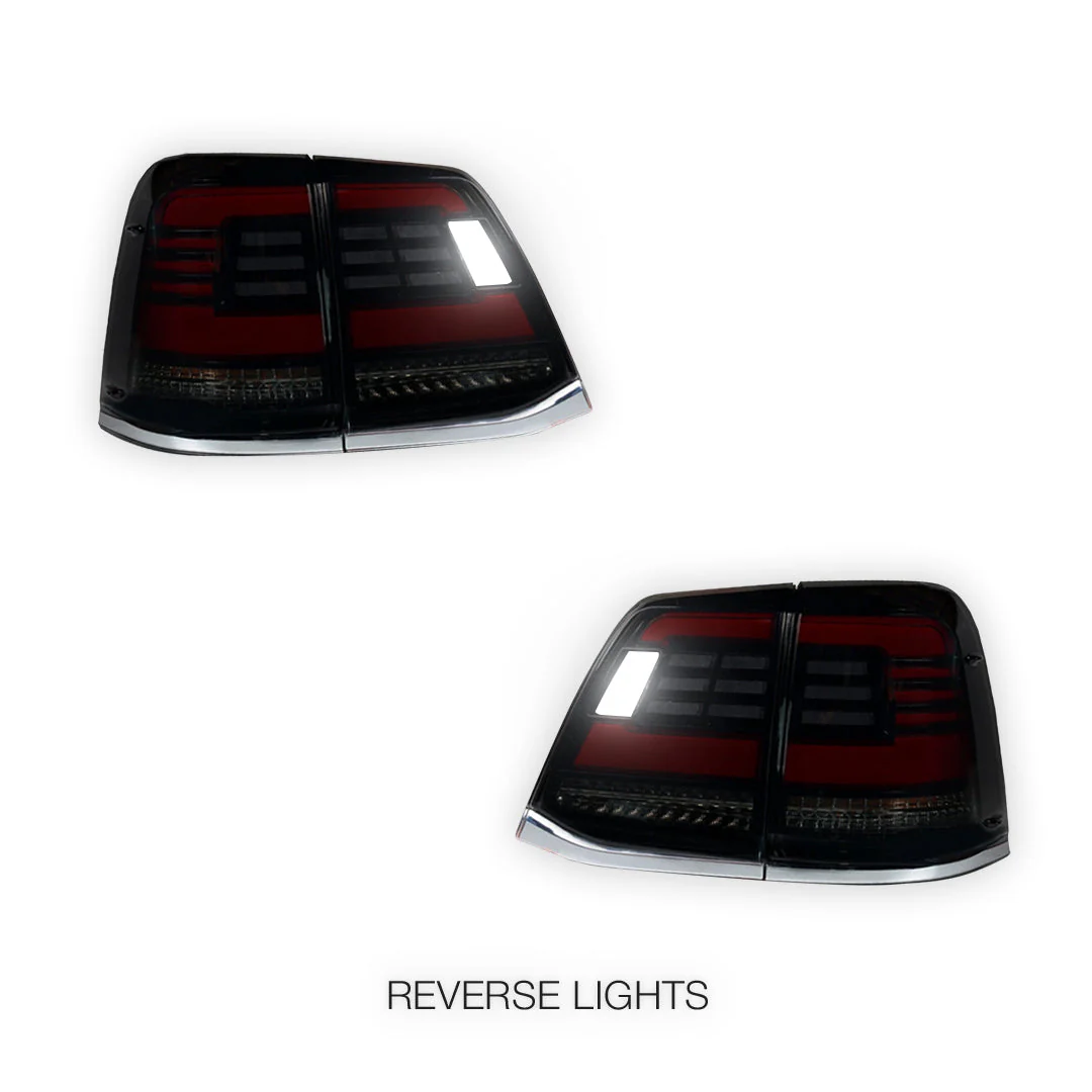 Toyota LandCruiser 200 Series (2007 - 2015) Black Sequential Full LED Tail Lights LH + RH - Image 5