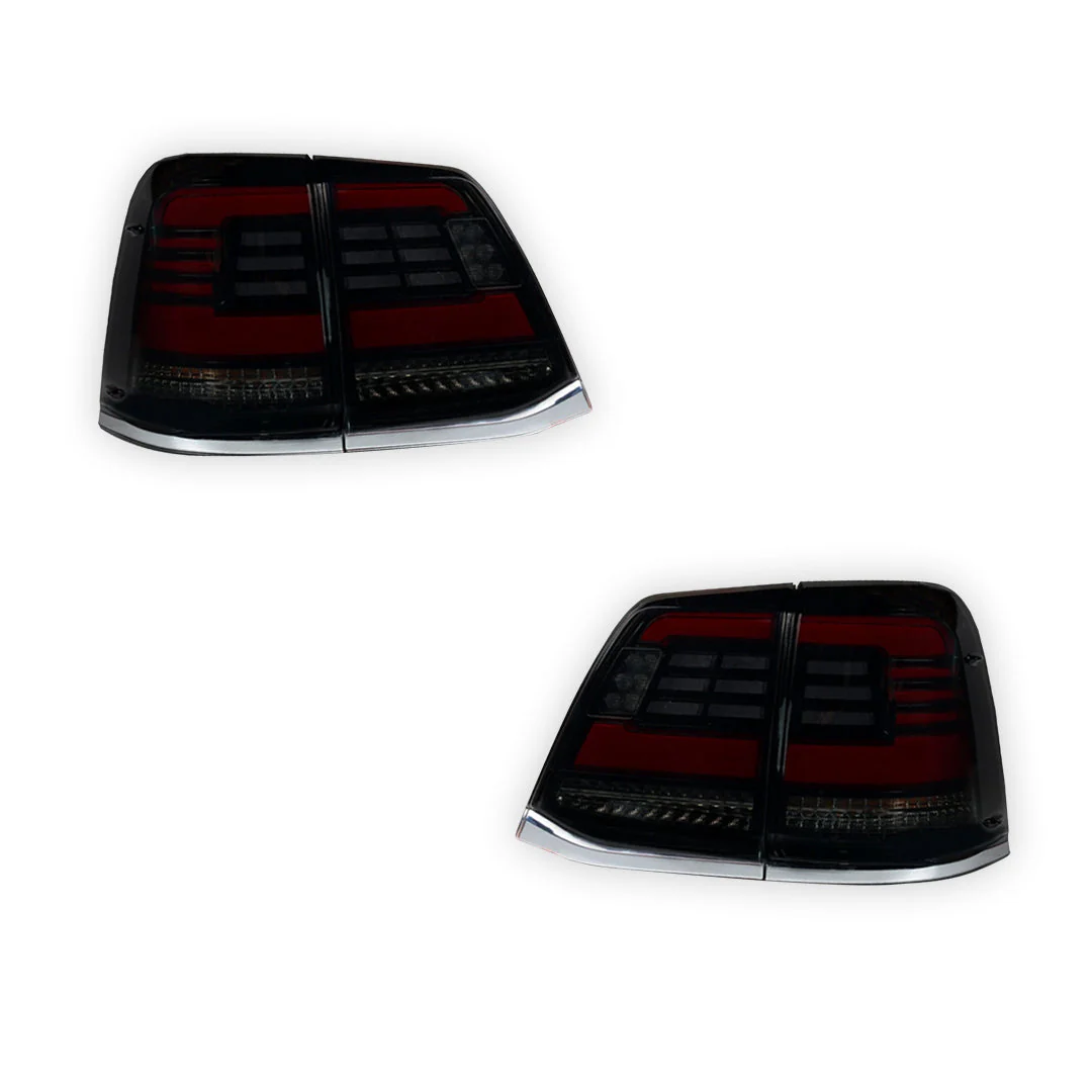 Toyota LandCruiser 200 Series (2007 - 2015) Black Sequential Full LED Tail Lights LH + RH - Image 6
