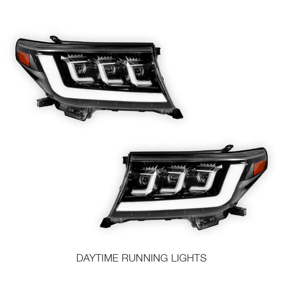 Toyota LandCruiser 200 Series (2007- 2015) FULL LED DRL Projector Headlights LH + RH - Image 2