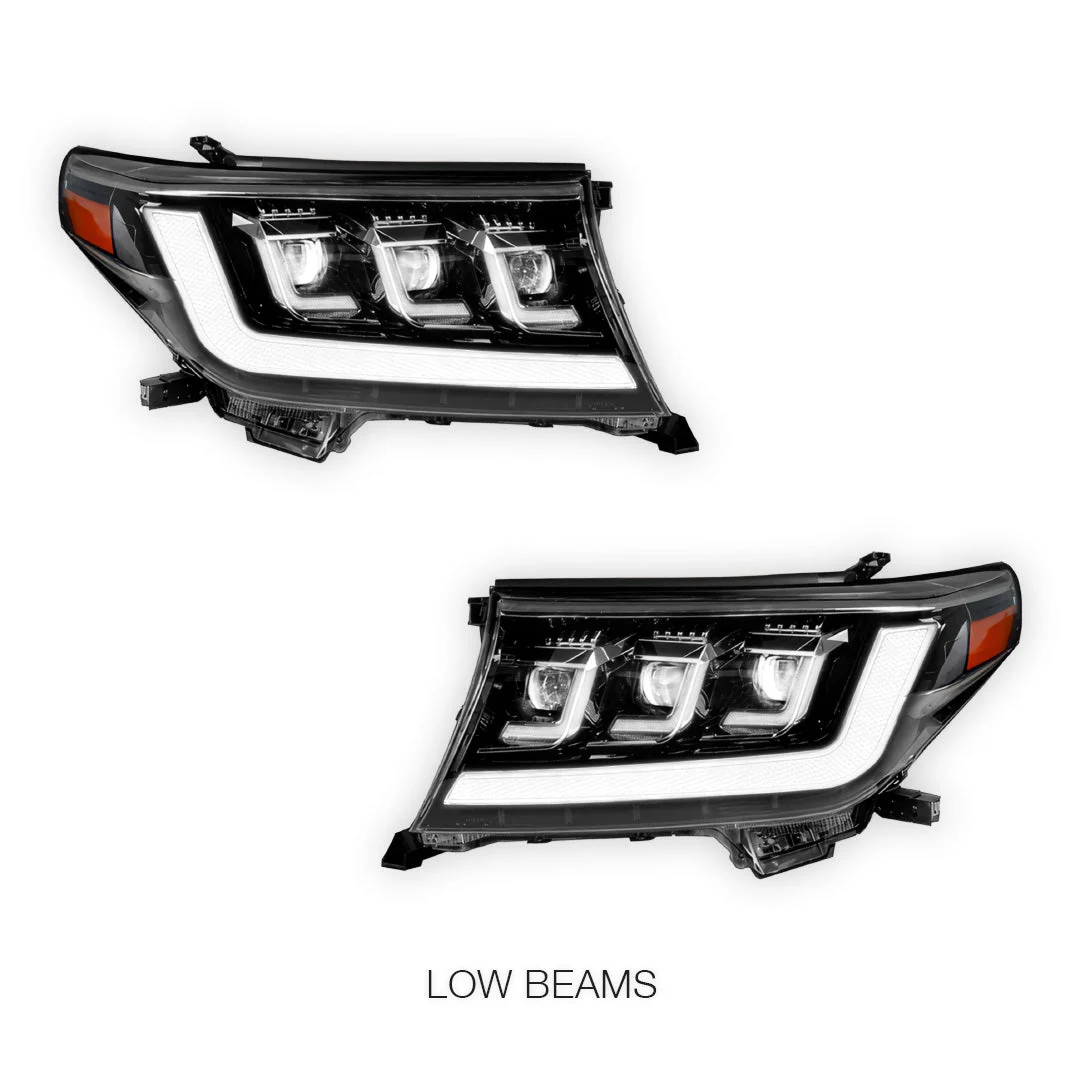 Toyota LandCruiser 200 Series (2007- 2015) FULL LED DRL Projector Headlights LH + RH - Image 4