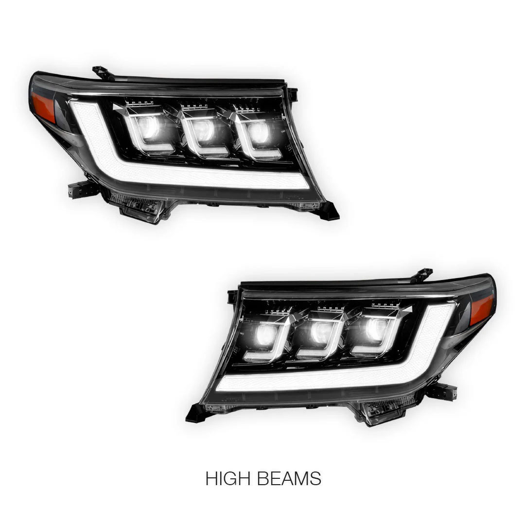 Toyota LandCruiser 200 Series (2007- 2015) FULL LED DRL Projector Headlights LH + RH - Image 5