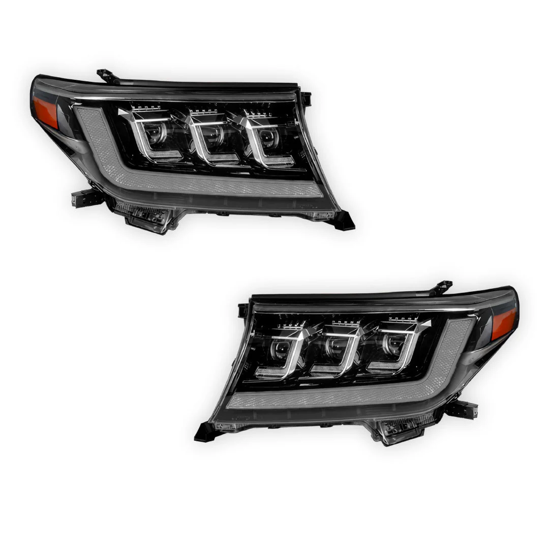 Toyota LandCruiser 200 Series (2007- 2015) FULL LED DRL Projector Headlights LH + RH - Image 6