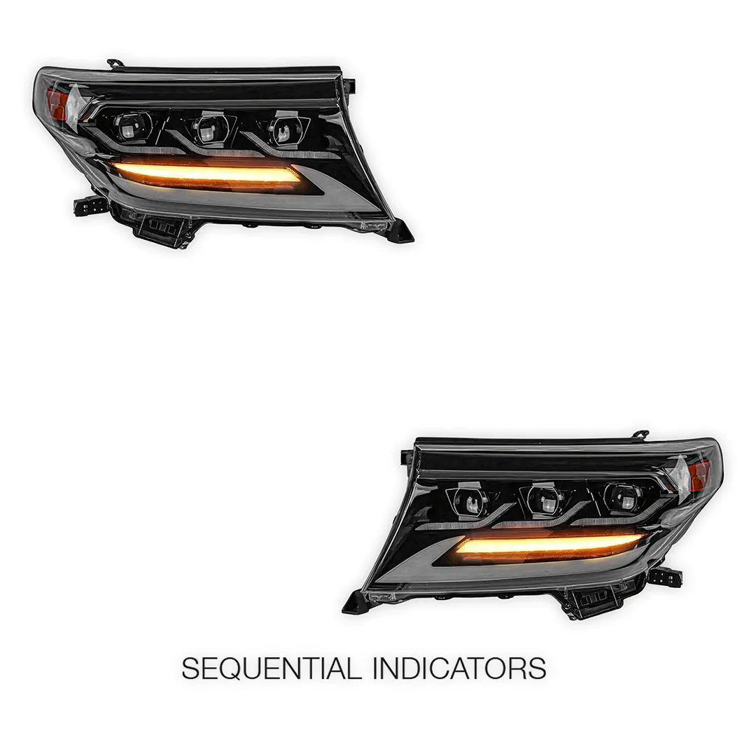 Toyota LandCruiser 200 Series (2008 - 2015) Sequential LED DRL Headlights LH + RH - Image 4