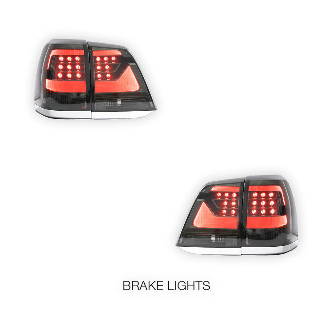 Toyota LandCruiser 200 Series (2008 - 2015) Smoked LED Tail Lights LH + RH - Image 2