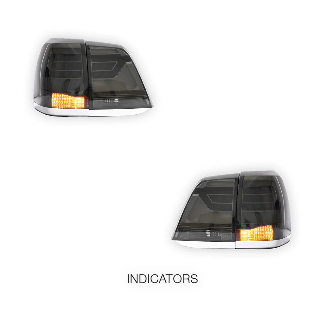 Toyota LandCruiser 200 Series (2008 - 2015) Smoked LED Tail Lights LH + RH - Image 5