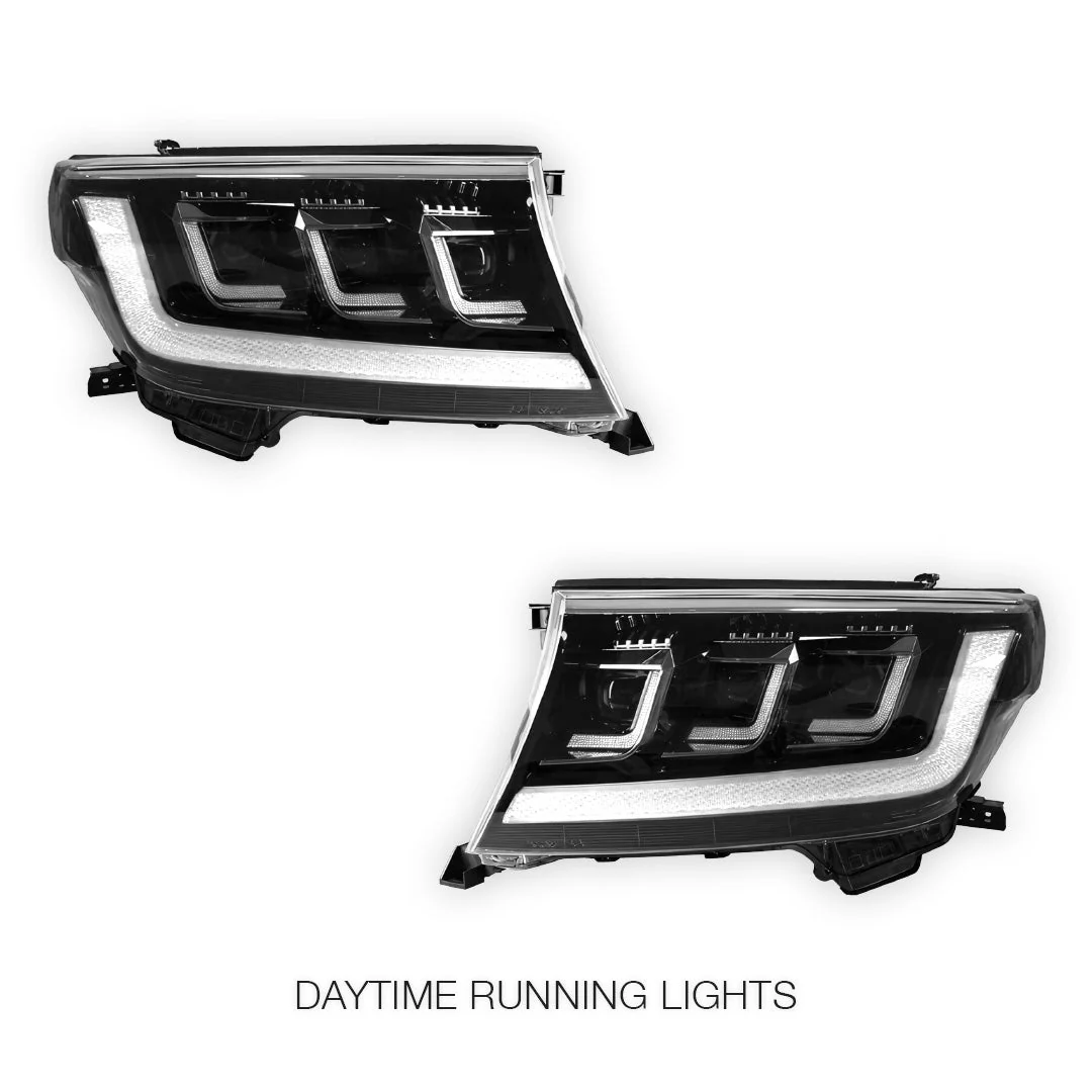 Toyota LandCruiser 200 Series (2007 - 2014) LED Headlights Halo DRL  LH + RH - Image 2