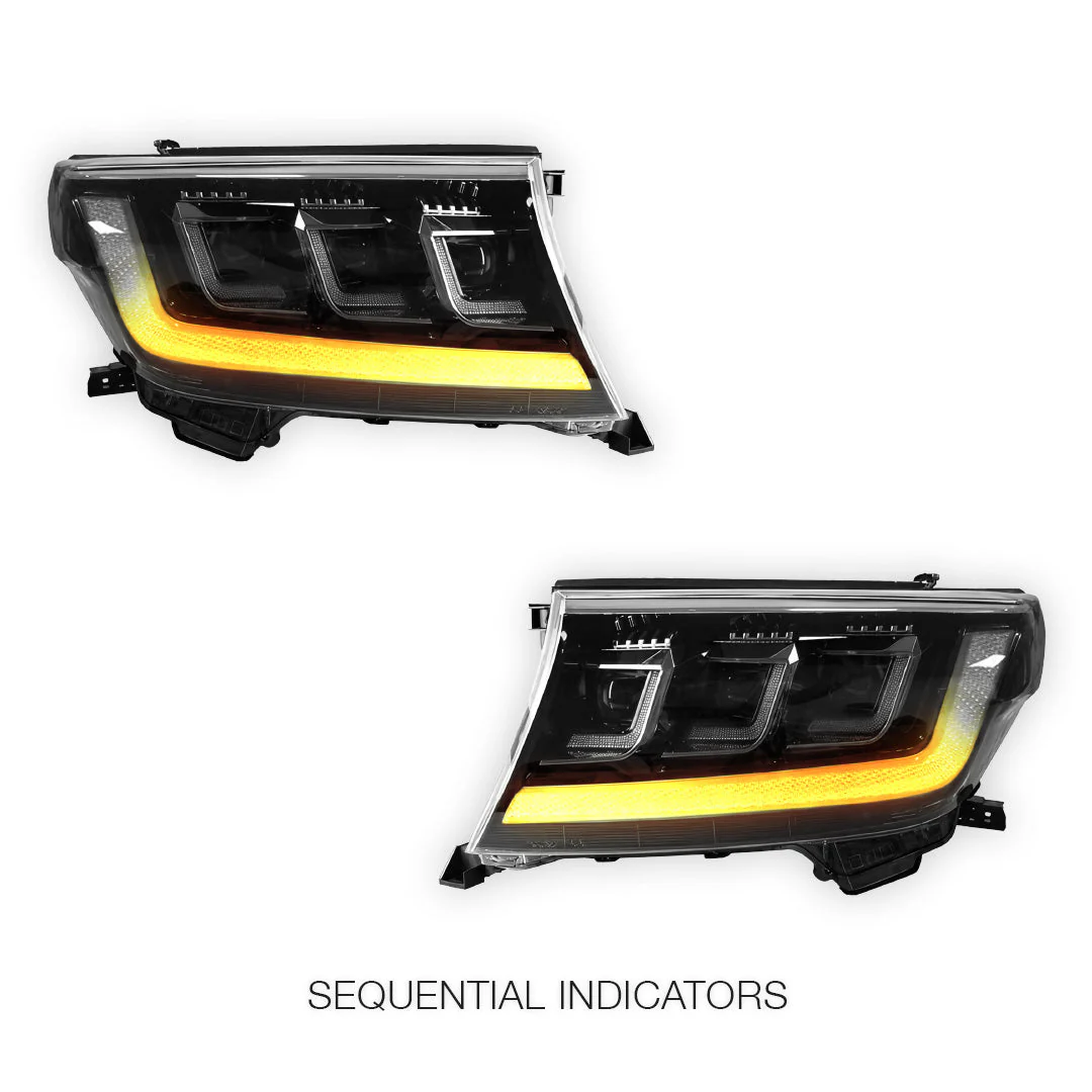 Toyota LandCruiser 200 Series (2007 - 2014) LED Headlights Halo DRL  LH + RH - Image 3