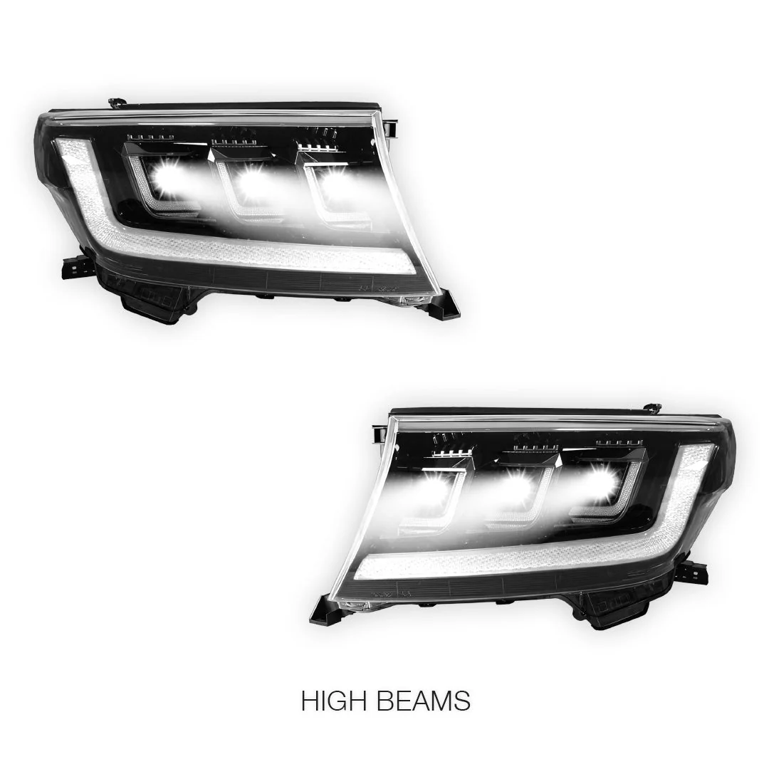 Toyota LandCruiser 200 Series (2007 - 2014) LED Headlights Halo DRL  LH + RH - Image 5