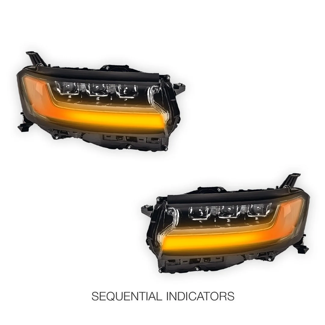 Toyota LandCruiser 300 Series (2021 - 2025) FULL LED DRL Projector Headlights with Sequential Indicator LH + RH - Image 3
