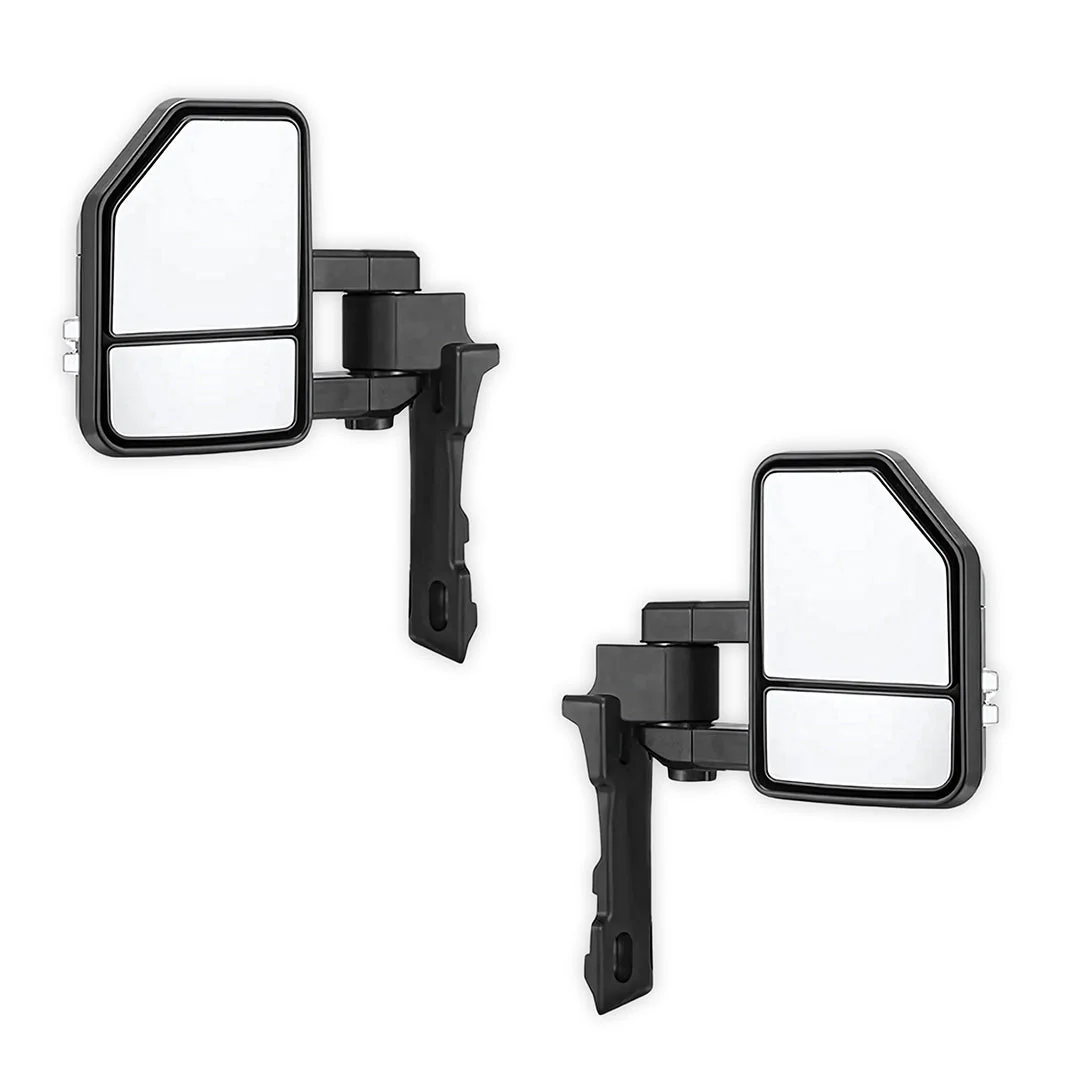Toyota LandCruiser 70 / 73 / 75 / 76 / 78 / 79 Series (1984 - 2025) Black Extendable Towing Side Mirrors - Image 2