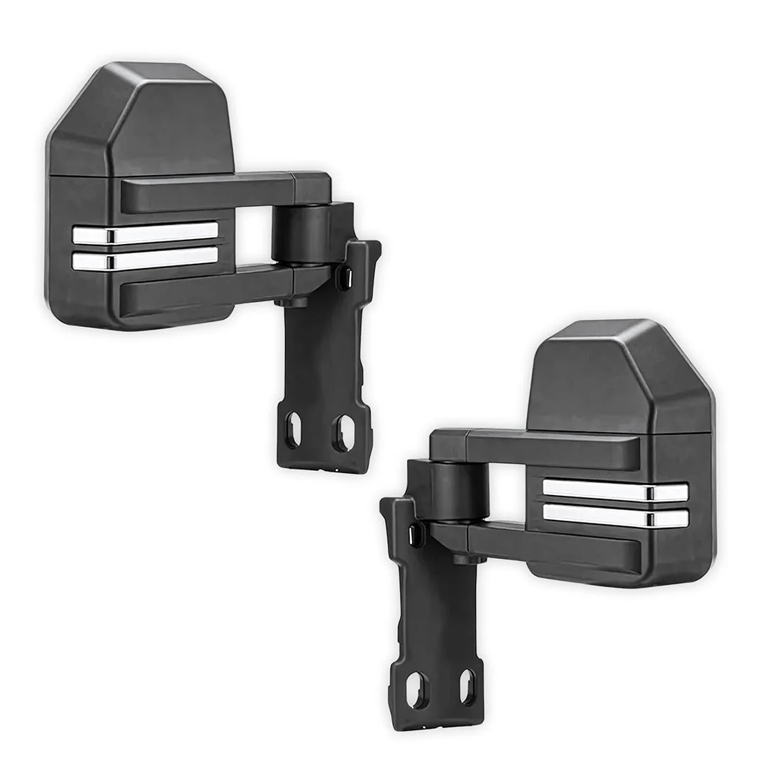Toyota LandCruiser 70 / 73 / 75 / 76 / 78 / 79 Series (1984 - 2025) Black Extendable Towing Side Mirrors - Image 3