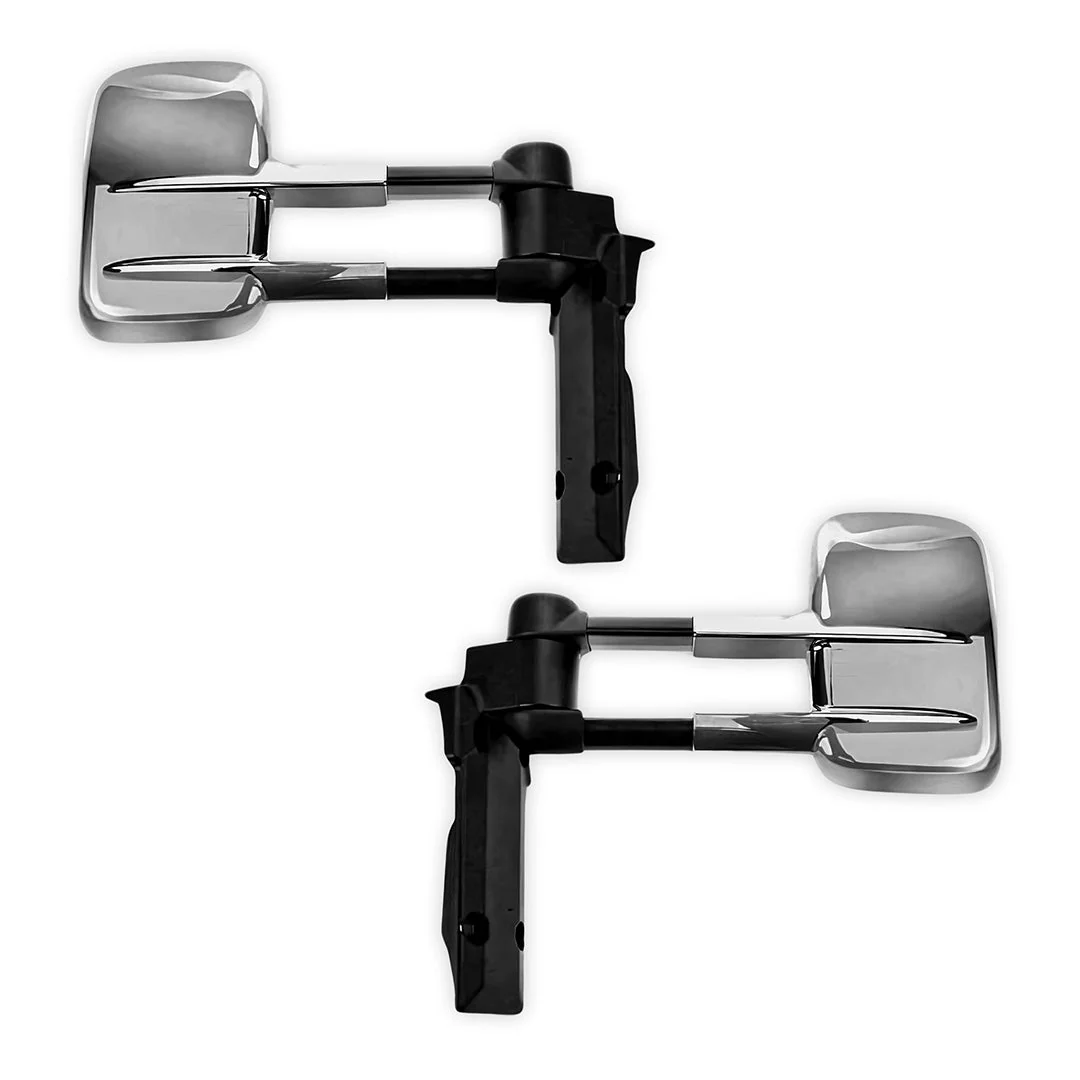 Toyota LandCruiser 70 / 75 / 78 / 79 Series (1984 - 2019) Chrome Extendable Towing Side Mirrors - Image 3