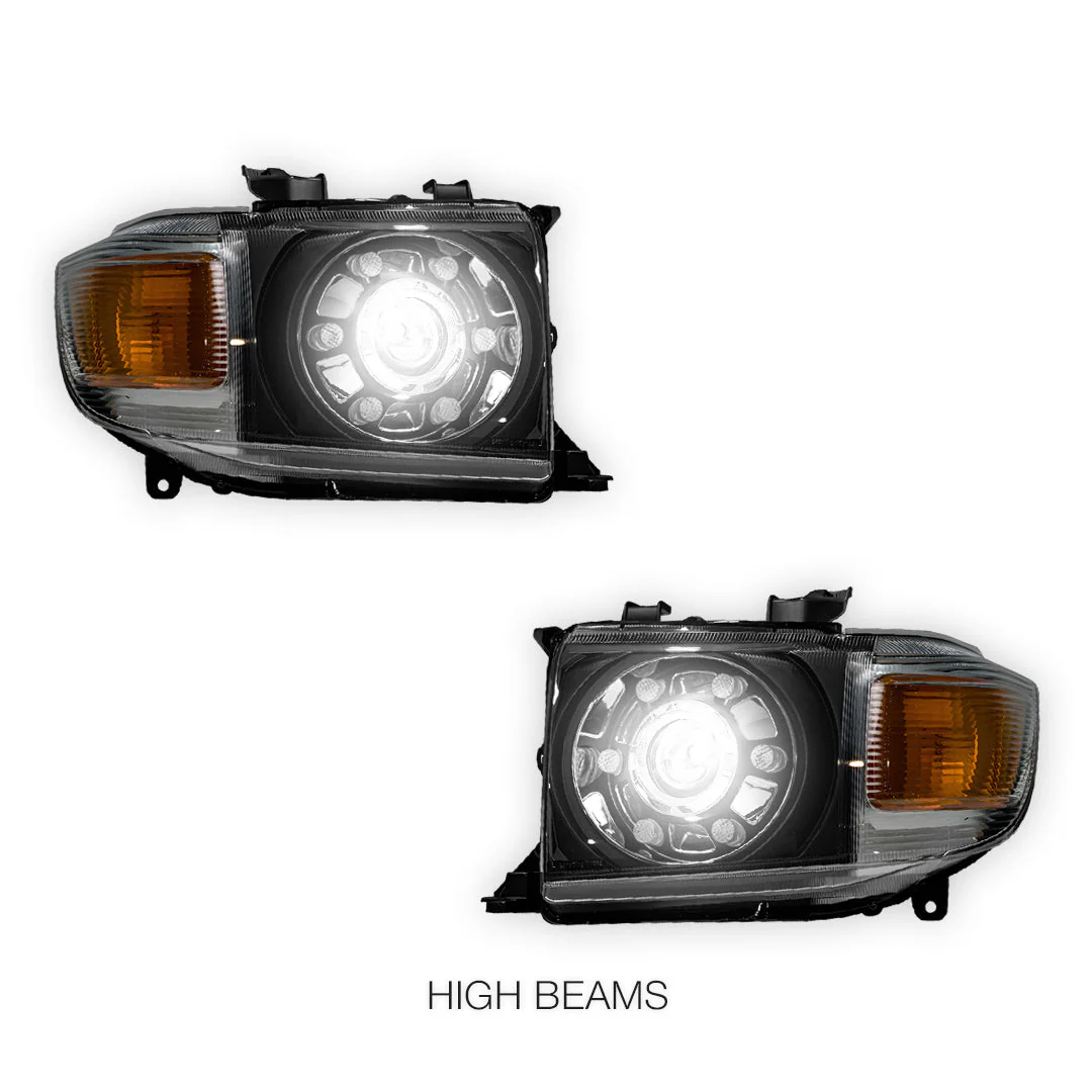 Toyota LandCruiser 70 / 73 / 75 / 76 / 78 / 79 Series (2007- 2022) LED DRL Dual Beam Projector Headlights LH + RH - Image 5