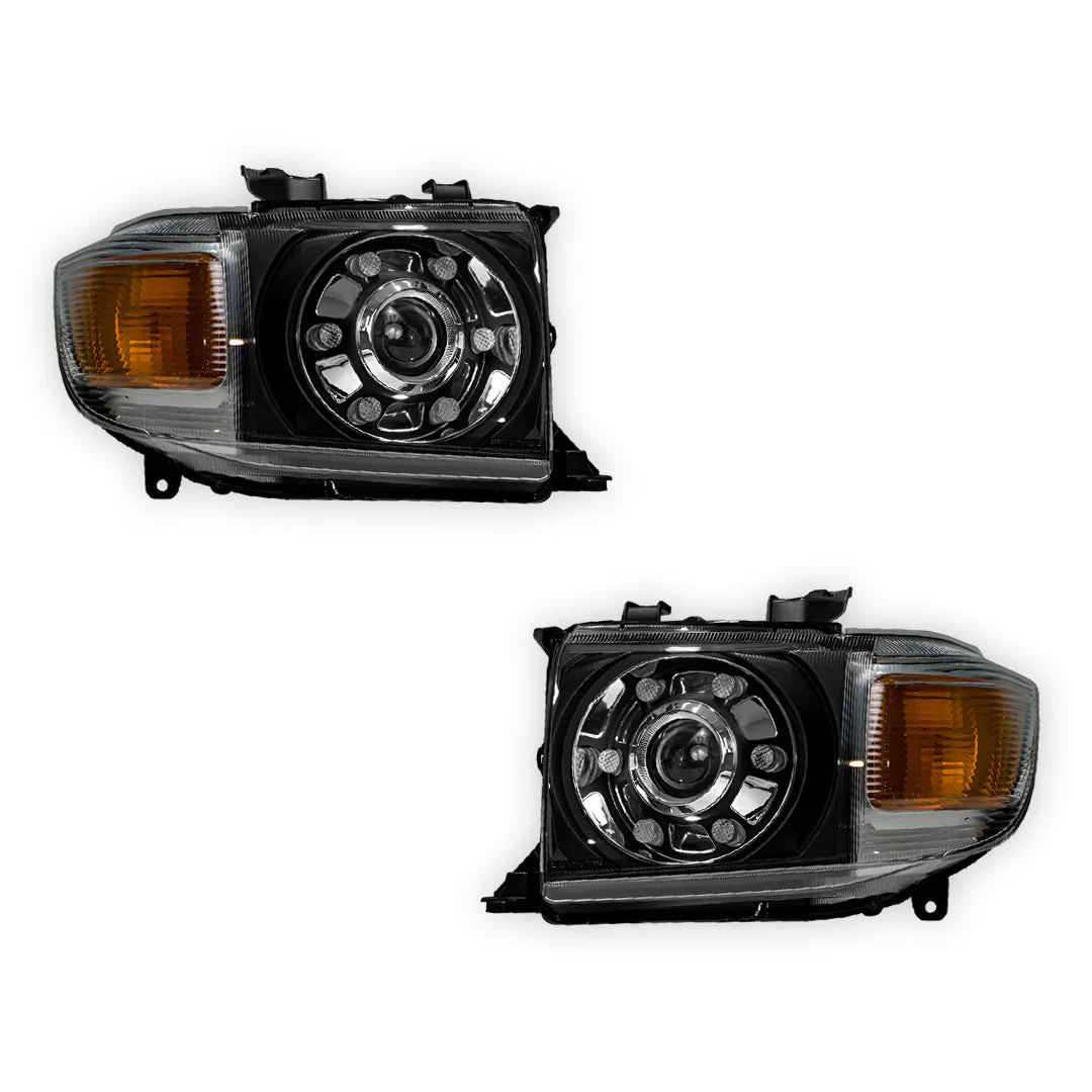 Toyota LandCruiser 70 / 73 / 75 / 76 / 78 / 79 Series (2007- 2022) LED DRL Dual Beam Projector Headlights LH + RH - Image 6