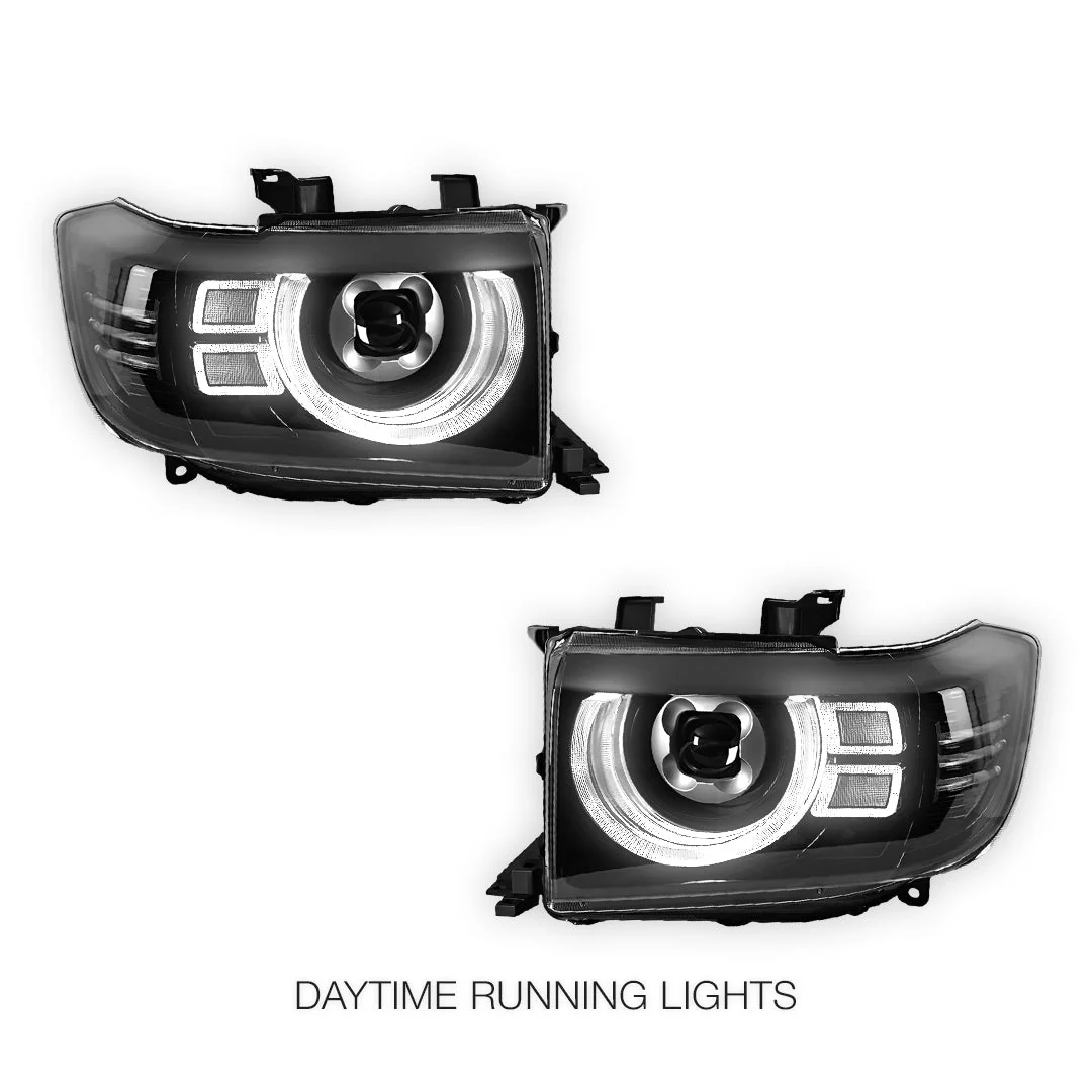 Toyota LandCruiser 70 / 73 / 75 / 76 / 78 / 79 Series (2007- 2022) LED DRL Dual Beam Projector Headlights LH + RH - Image 8