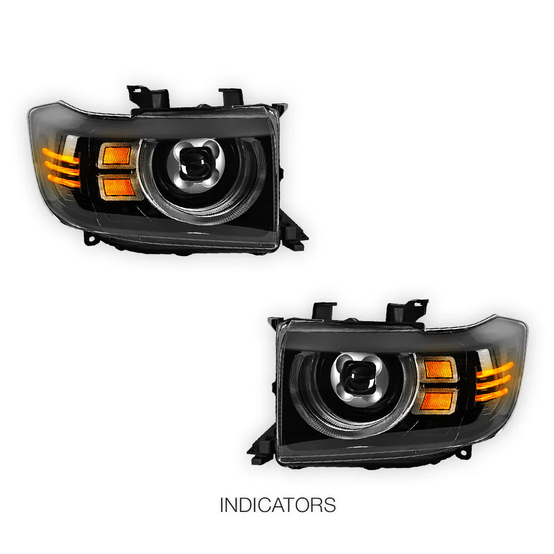 Toyota LandCruiser 70 / 73 / 75 / 76 / 78 / 79 Series (2007- 2022) LED DRL Dual Beam Projector Headlights LH + RH - Image 9