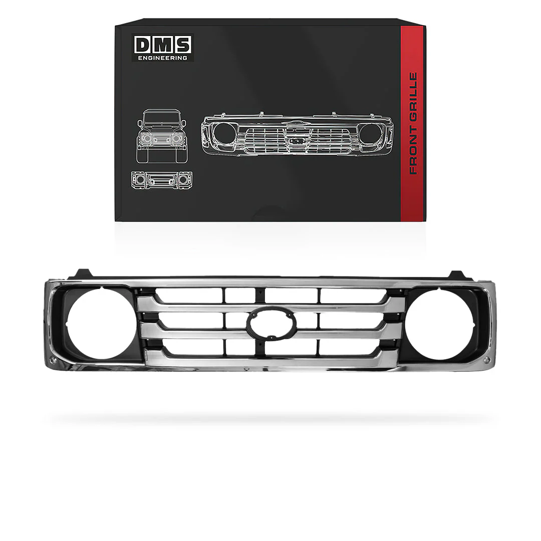 Toyota LandCruiser 78 / 79 Series (1999 - 2007) Black and Chrome Grille - Image 3