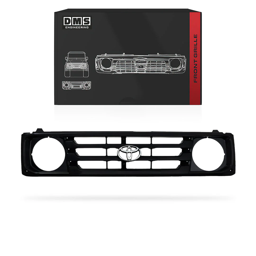 Toyota LandCruiser 78 / 79 Series (1999 - 2007) Black and Chrome Grille - Image 4