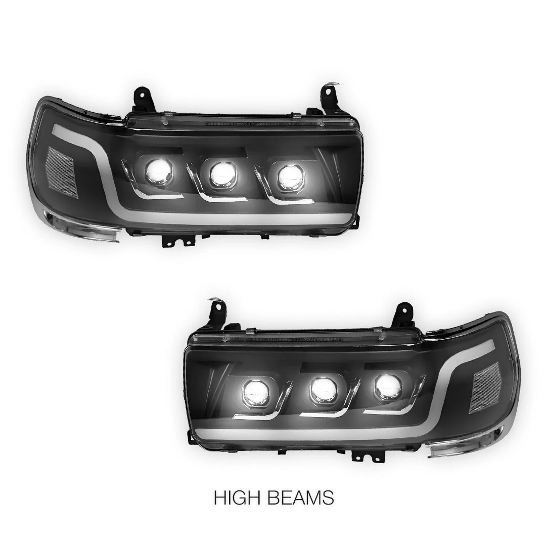 Toyota LandCruiser 80 Series (1990- 1997) LED DRL Projector Headlights LH + RH - Image 11