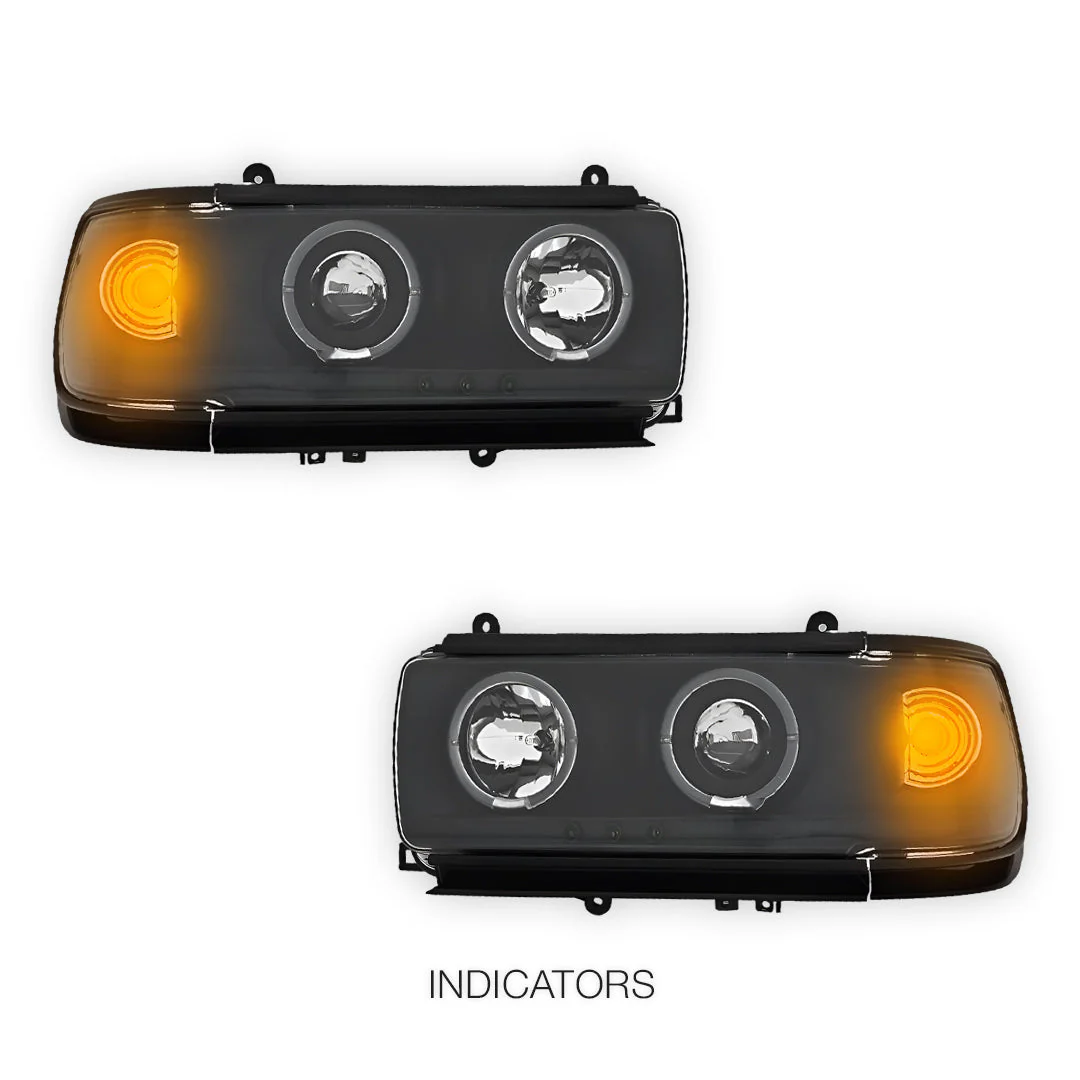 Toyota LandCruiser 80 Series (1990- 1997) LED DRL Projector Headlights LH + RH - Image 3