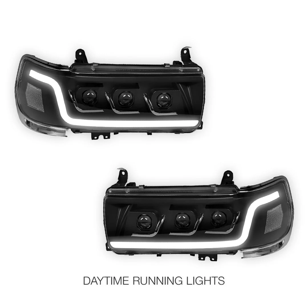 Toyota LandCruiser 80 Series (1990- 1997) LED DRL Projector Headlights LH + RH - Image 8