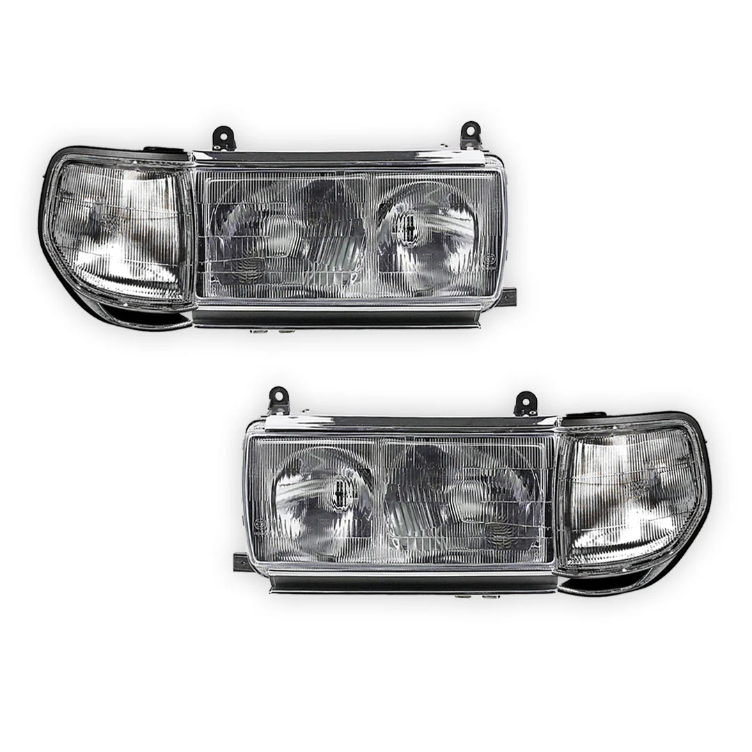 Toyota LandCruiser 80 Series Sahara (1990 - 1998) OEM Style Headlights & Corner Lights LH + RH - Image 2